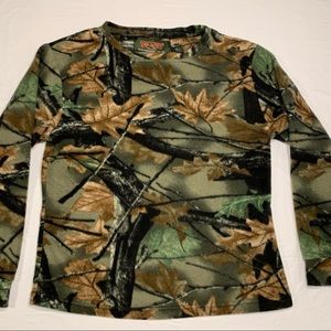 Trail Crest Camo Fleece Pullover Shirt Sweatshirt Women’s Large XL